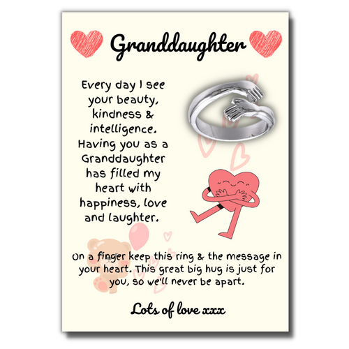The Granddaughter Hug Ring & Message Card