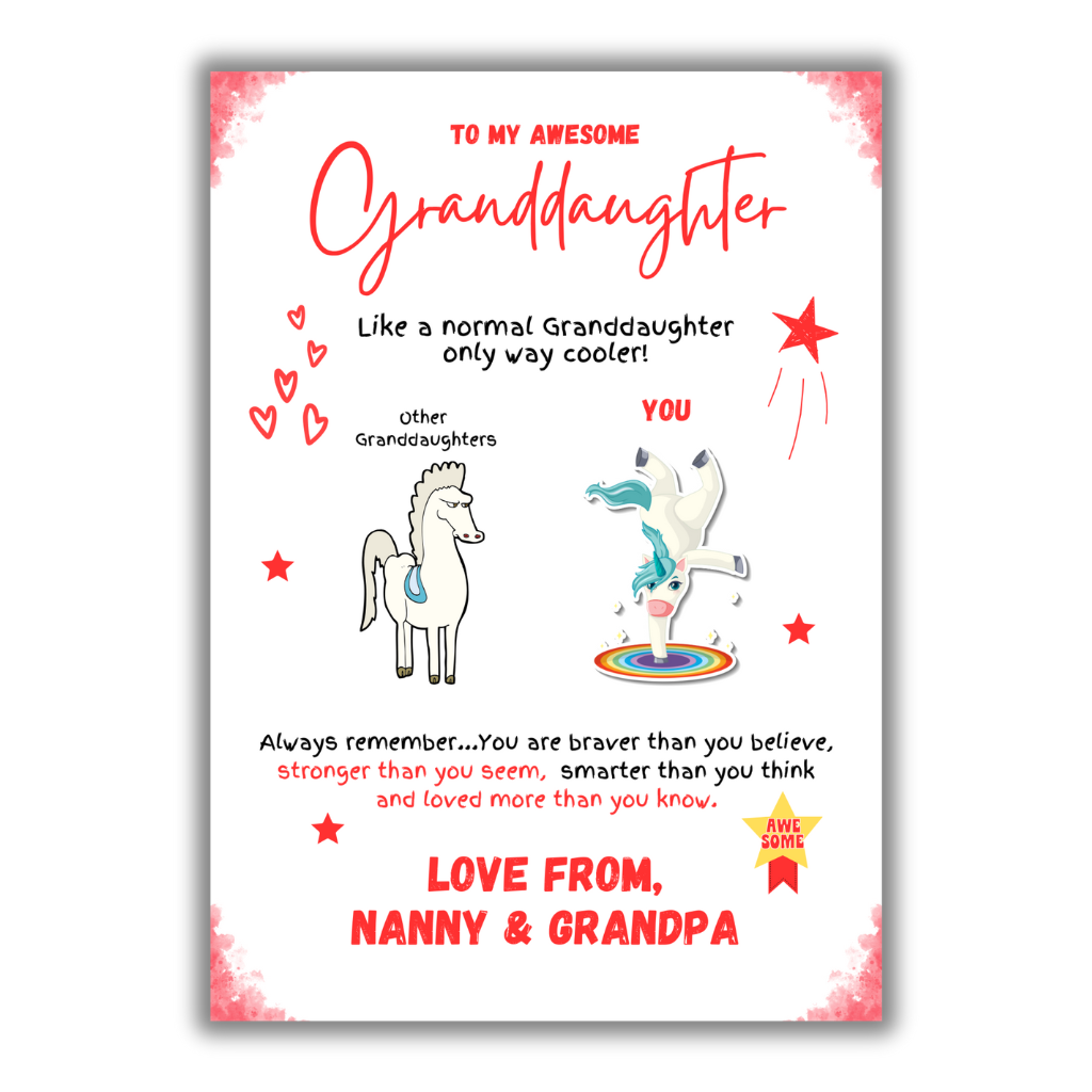 For Your Awesome Grandkids - Unique A4 Personalised Print