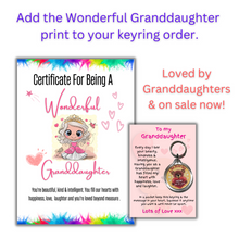 Load image into Gallery viewer, Beautiful Granddaughter Keyring &amp; Message Card