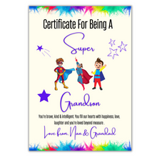 Load image into Gallery viewer, A Wonderful Granddaughter/Grandson Certificate - Personalised